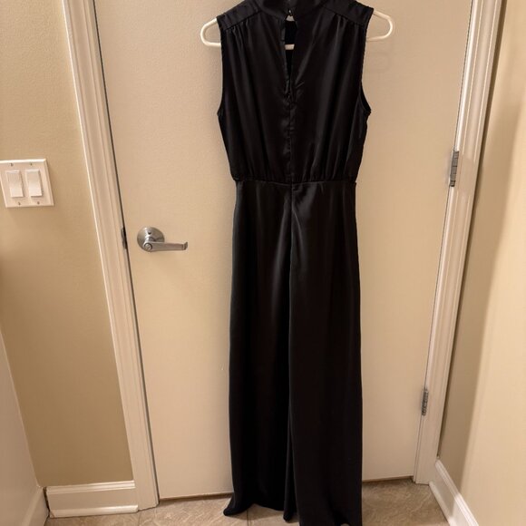 Lulus Classic Elegance Black Satin Sleeveless Mock Neck Maxi Dress - Picture 3 of 7